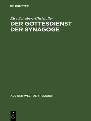 cover image of Der Gottesdienst der Synagoge